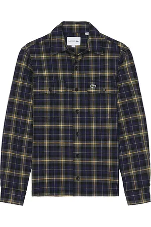 Lacoste Camisa franela oversize en color azul talla L en - Blue. Talla L (también en M, S, XL/1X).