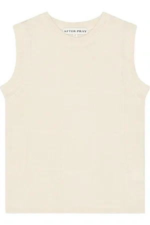 AFTER PRAY Top de punto sin mangas damier en color crema talla M en - Cream. Talla M (también en S).