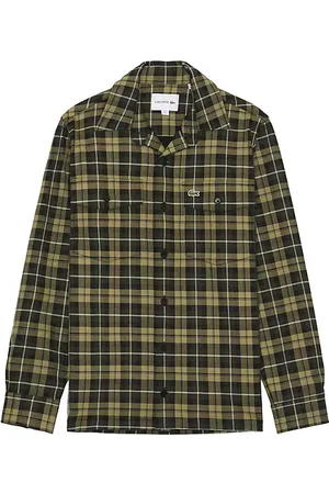 Lacoste Camisa franela oversize en color verde talla L en - Green. Talla L (también en M, S, XL/1X).