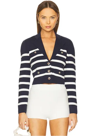Central Park West Stripe knit blazer en color talla L en - Navy. Talla L (también en M, S, XS).