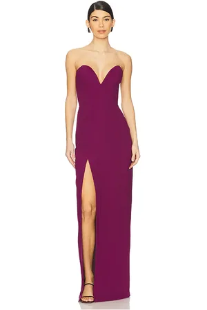 Amanda Uprichard Vestido largo cherri en color burgundy talla L en - Burgundy. Talla L (también en M, S, XL, XS).