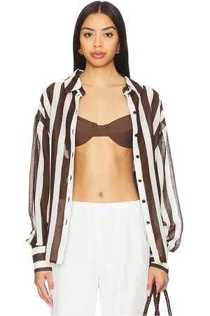 HEMANT AND NANDITA Camiseta tamaño grande striped en color marrón talla M en - Brown. Talla M (también en S, XS).