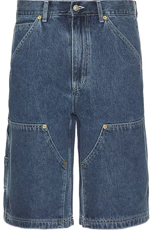 AFTER PRAY Short de mezclilla de carpintero james en color azul talla M en - Blue. Talla M (también en S).