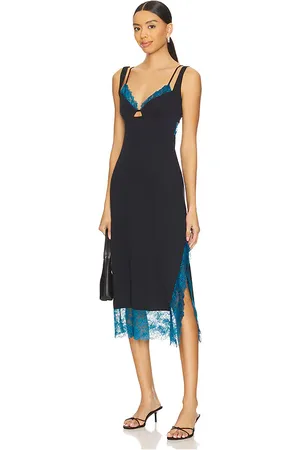 Free People Vestido tipo lencería largo medio party crasher en color negro talla L en - Black. Talla L (también en M, S, XL, X