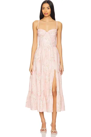 V. Chapman Vestido midi lorenza en color rosado talla 0 en - Pink. Talla 0 (también en 10).