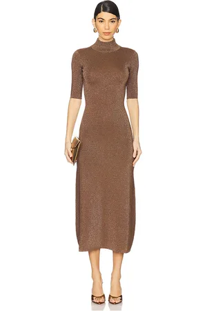 Retrofete Vestido maribel en color marrón talla M en - Brown. Talla M (también en S, XS).