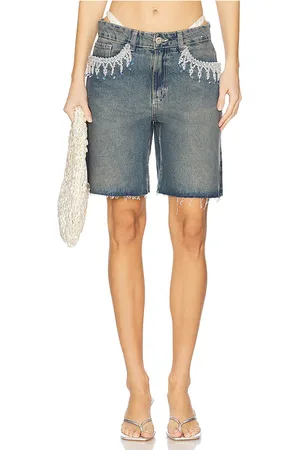 PATBO Shorts de mezclilla color cielo nostalgic en color azul talla 2 en - Blue. Talla 2 (también en 4).