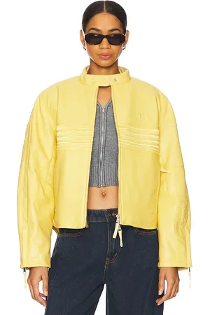 House of Sunny Chaqueta tipo racer de piel sintética en color amarillo talla L en - Yellow. Talla L (también en M, S, XL, X