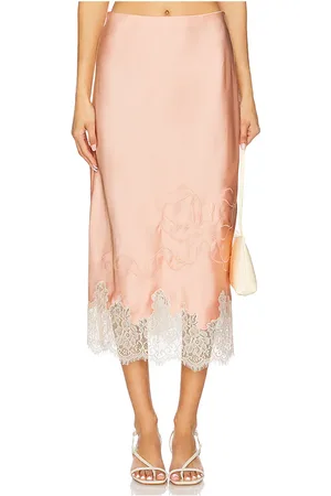 LOVESHACKFANCY Falda malina en color rubor talla L en - Blush. Talla L (también en M, S, XL, XS).