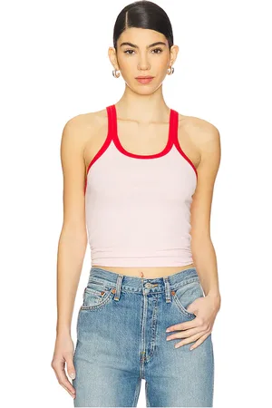 RE/DONE Camiseta tirantes ribbed en color rubor talla M en - Blush. Talla M (también en S, XS).