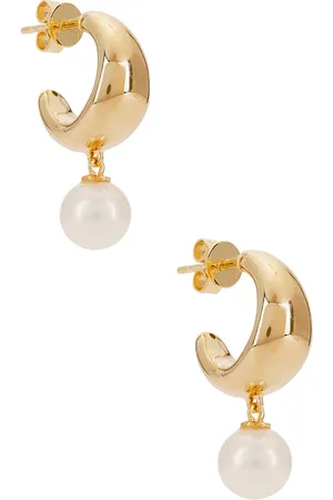 EF Collection Pañales pearl drop jumbo dome en color oro metálico talla all en - Metallic Gold. Talla all.
