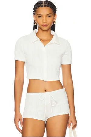 Lioness Top manga corta wolfgang en color blanco talla L en - White. Talla L (también en M, S, XL).