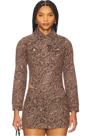 Amanda Uprichard Bristol top en color marrón talla M en - Brown. Talla M (también en L, S, XS).