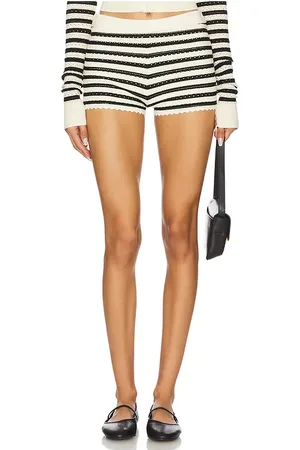 Amanda Uprichard Seine shorts en color negro, blanco talla L en - Black,White. Talla L (también en M, S, XL, XS).
