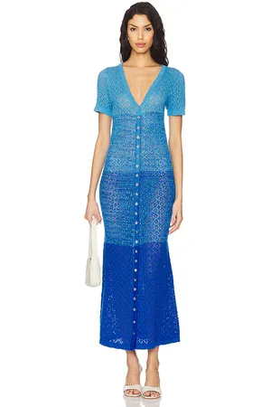 Capittana Vestido manga corta alexandra en color talla M-L en - Blue. Talla M-L (también en XS-S).