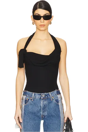 Sami Miro Bodysuit tipo halter con lazo en color talla M en - Black. Talla M (también en S, XS).