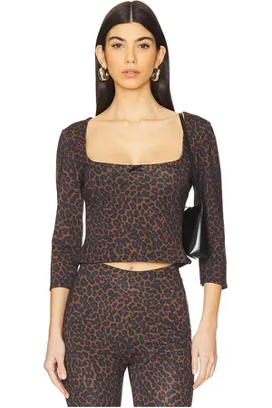 DANIELLE GUIZIO Top malla top en color marrón talla L en - Brown. Talla L (también en S, XS).