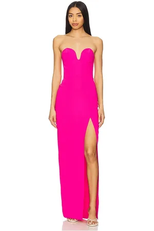 Amanda Uprichard Vestido midi dress en color rosado talla L en - Pink. Talla L (también en M, S, XL, XS).