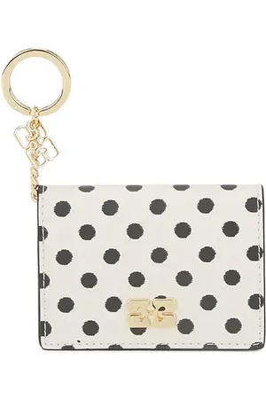 Ganni Portatarjetas con solapa y estampado de puntos en color bou en color crema talla all en - Cream. Talla all.