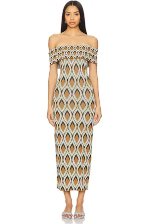 MISA Vestido avi en color talla L en - Brown. Talla L (también en M, S, XS).