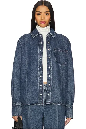 GRLFRND Mae button down en color azul talla L en - Blue. Talla L (también en M, S, XL, XS, XXS).