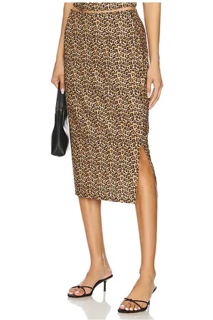 Miaou Falda midi en color marrón talla L en - Brown. Talla L (también en S, XS).