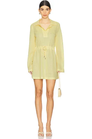 Simkhai Minivestido manga larga tammie en color amarillo talla L en - Yellow. Talla L (también en M, S, XS).