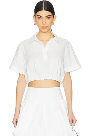 Simkhai Top recortado manga corta nocky en color talla L en - White. Talla L (también en M, S, XS).
