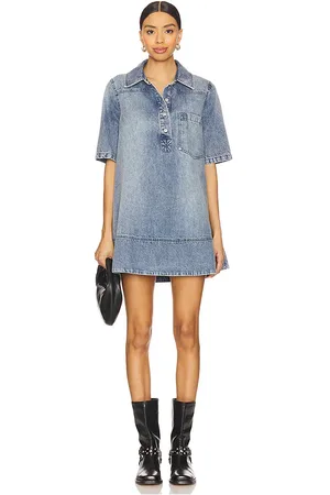 Free People Minivestido vaquero remino en color azul talla S en - Blue. Talla S (también en XS).