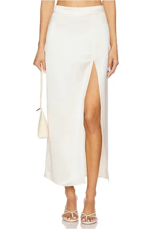 NONchalant Label Falda midi lane en color crema talla L en - Cream. Talla L (también en M, XL).