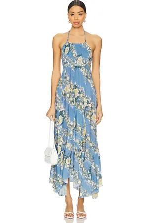 Free People Maxivestido estampado heat wave en color azul talla S en - Blue. Talla S (también en XS).