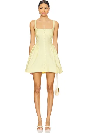 Free People Minivestido astrid oxford en color amarillo limon talla L en - Lemon. Talla L (también en M).