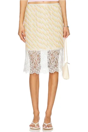Le Superbe Falda lencera en color amarillo limon talla L en - Lemon. Talla L (también en M, S, XS).