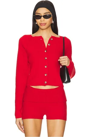 Free People Cardigan encogido sydney en color rojo talla L en - Red. Talla L (también en M, S, XL, XS).