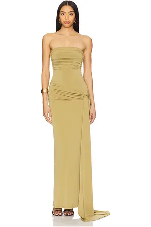 Lovers And Friends Vestido largo adley en color verde oliva talla L en - Olive. Talla L (también en XL).