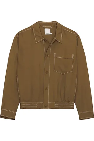 Simkhai Chaqueta tipo camisa tipo blusón keith en color verde talla M en - Green. Talla M (también en S).