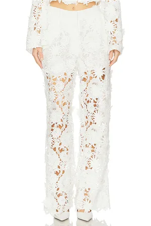 AKNVAS Pantalones de encaje floral adrian en color talla 0 en - White. Talla 0 (también en 10, 12, 2, 4, 6).