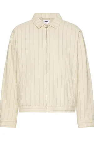 Obey Chaqueta cremallera stripe en color beige talla L en - Beige. Talla L (también en M).