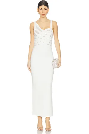 Hervé Léger Vestido largo adeline en color blanco talla L en - White. Talla L (también en M).