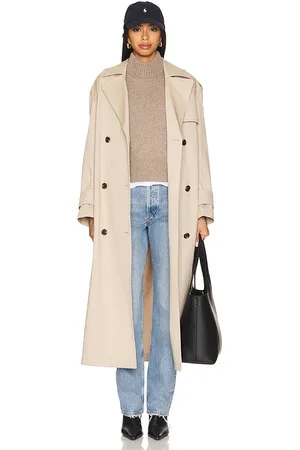 THEORY Gabardina oversize con doble botón en color taupe talla L en - Taupe. Talla L (también en S, XL).
