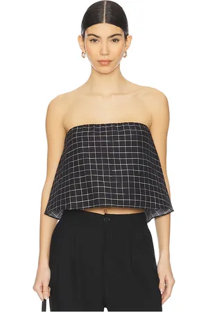 Vince Top strapless con lazo en la espalda trellis en color negro talla 10 en - Black. Talla 10 (también en 2, 4, 6, 8).