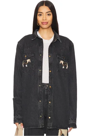 Understated Leather Camisa horsey en color negro talla L en - Black. Talla L (también en XL, XS).