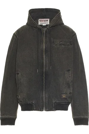 Guess Sudadera sanded denim en color charcoal talla S en - Charcoal. Talla S (también en XL/1X).