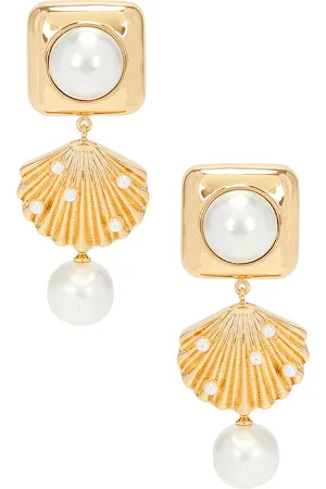 Self-Portrait Pendientes earrings en color oro metálico talla all en - Metallic Gold. Talla all.