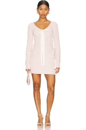 For Love & Lemons Vestido corto tejido de ochos chenille en color rubor talla L en - Blush. Talla L (también en M, S, XL, XS)