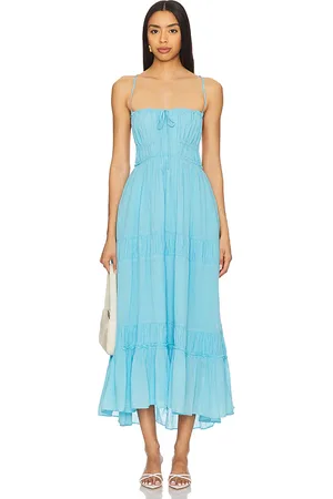 Free People Maxivestido taking sides en color azul talla L en - Blue. Talla L (también en M, S, XL, XS).