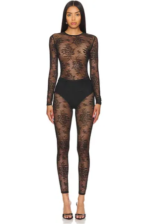 Amanda Uprichard Caresha catsuit en color negro talla M en - Black. Talla M (también en L, S).