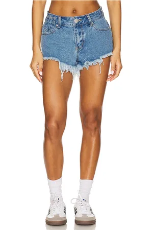 superdown Leah denim short en color azul talla L en - Blue. Talla L (también en M, S, XS, XXS).