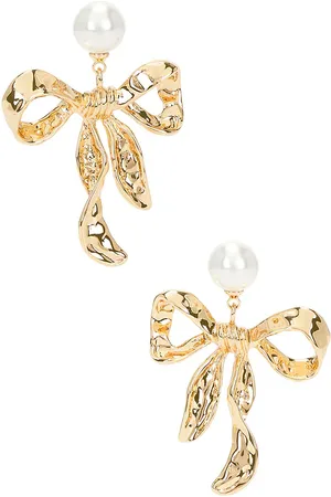 Self-Portrait Pendientes earrings en color oro metálico talla all en - Metallic Gold. Talla all.
