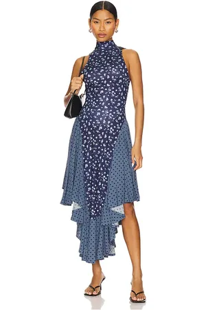 Free People Vestido midi ramada en color azul marino talla L en - Navy. Talla L (también en M, S, XL, XS).